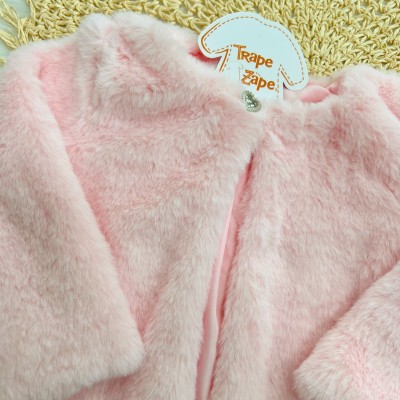 Casaco de Pelinho com Mini Coração - Rosa